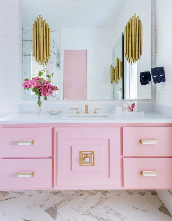Pink Vanity master bathroom