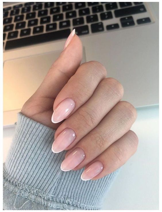 micro french manicure almond nail trends