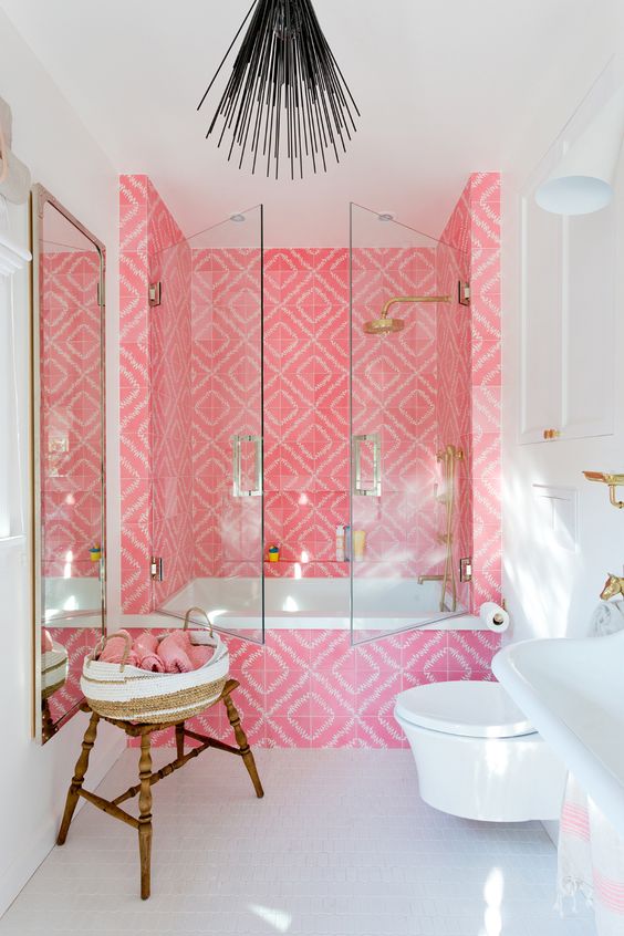 Pink Tile Bathroom