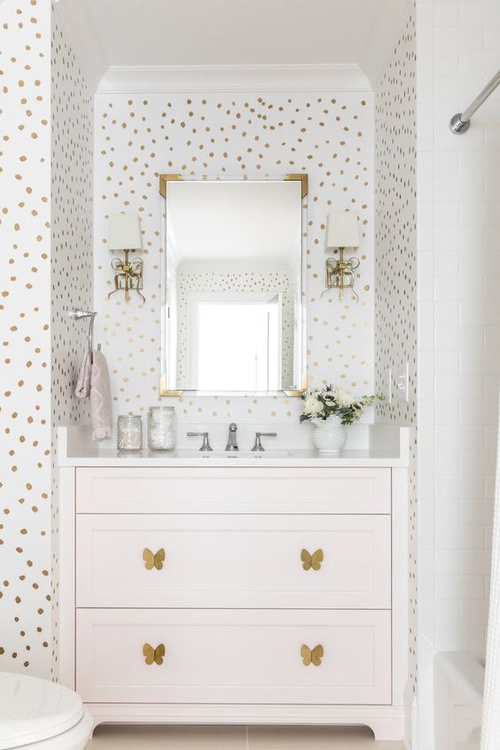 Butterfly Knobs Bathroom Vanity Wallpaper