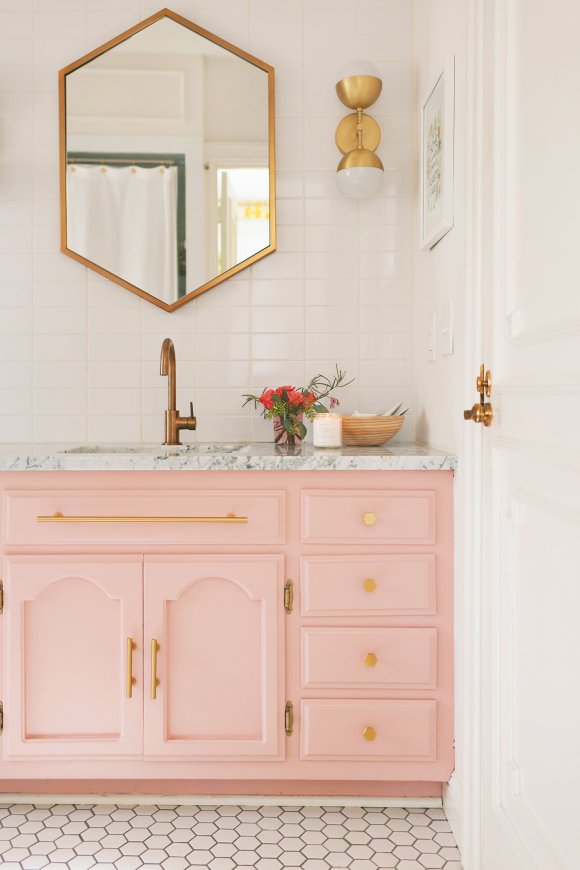 Pink Vanity Girls Bathroom Design