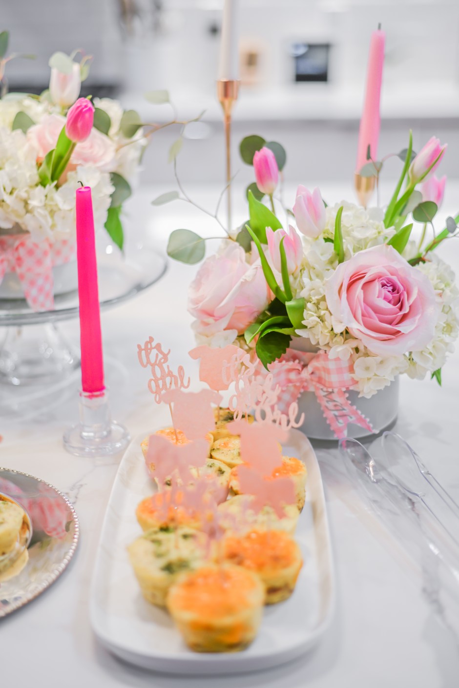 pink sip and see floral arrangement